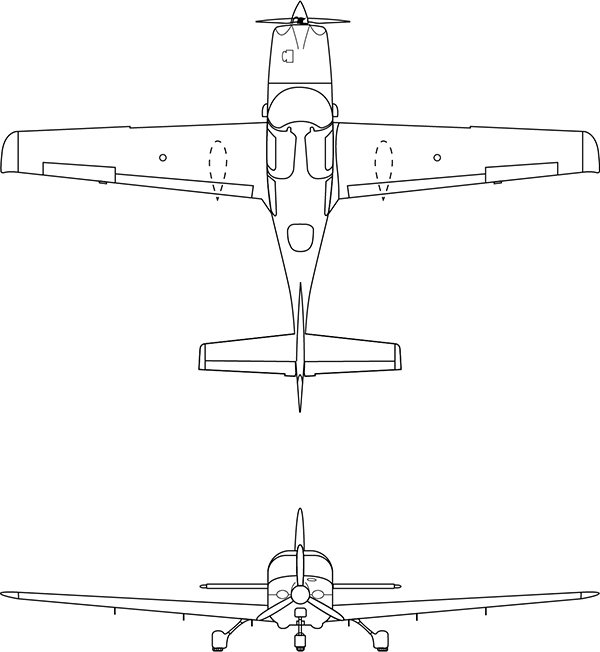 600X652 Cirrus SR22 Top Front